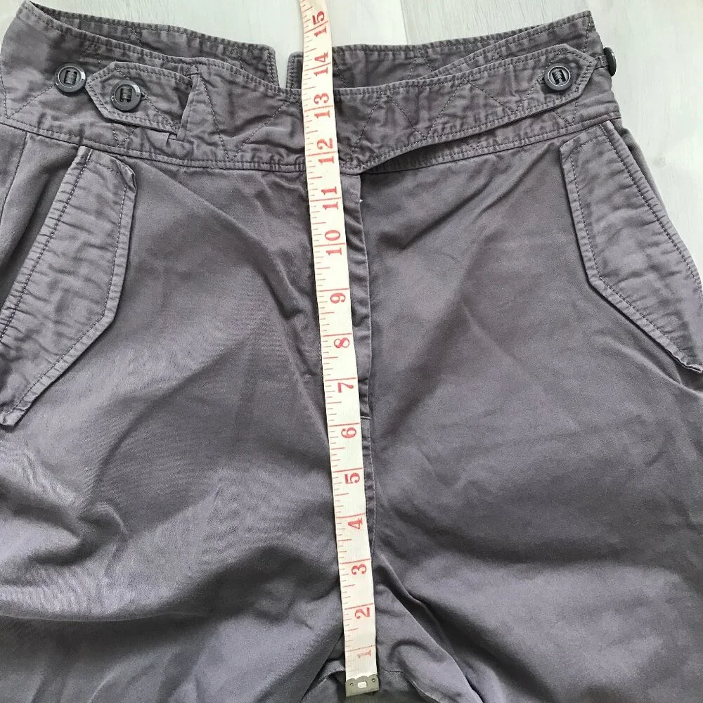 RAG & BONE PURPLE CHINO PANT BUTTON BELT STRAIGHT LEG WOMENS 4